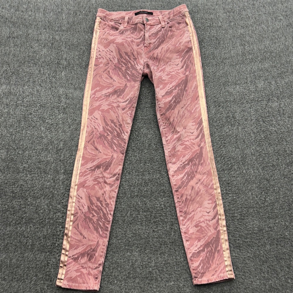 J Brand 620 Mid-Rise Super Skinny Jeans Princess Facade Pink Size 28